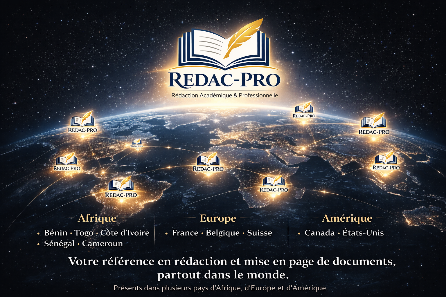 Présence mondiale de REDAC-PRO